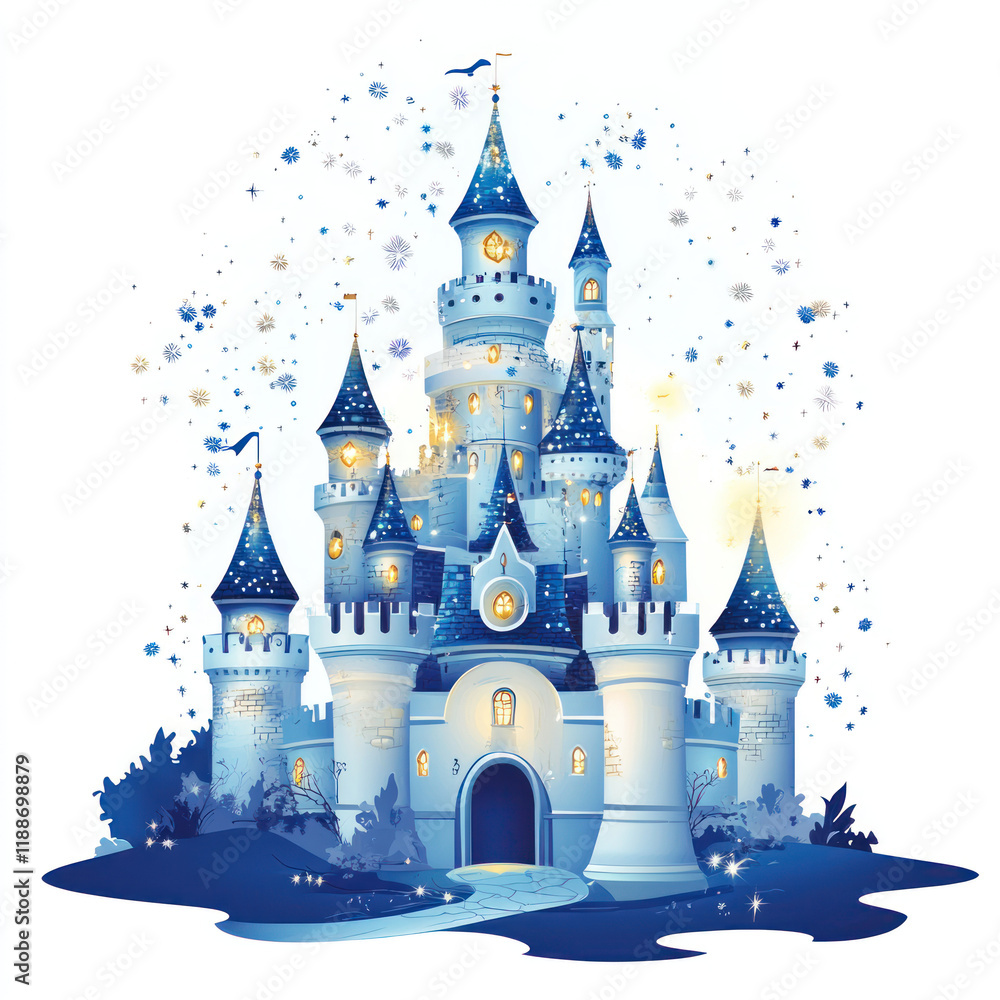 Whimsical Fairy Tale Castle Illustration Whimsical Fairy Tale Castle Illustration