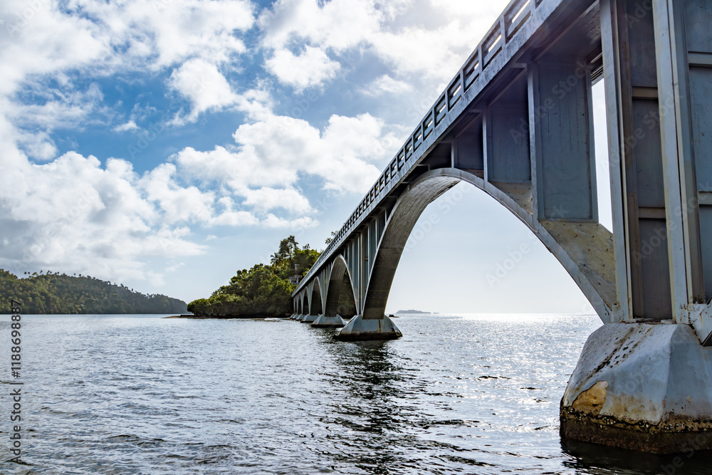 A charming bridge spans a water body, surrounded by scenic trees A charming bridge spans a water body, surrounded by scenic trees