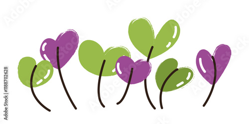 Micro green illustration. Hand drawn sprouted grains and micro greens. Collection of edible plants for healthy nutrition. Ingredients with green leaves for food. Botanical picture