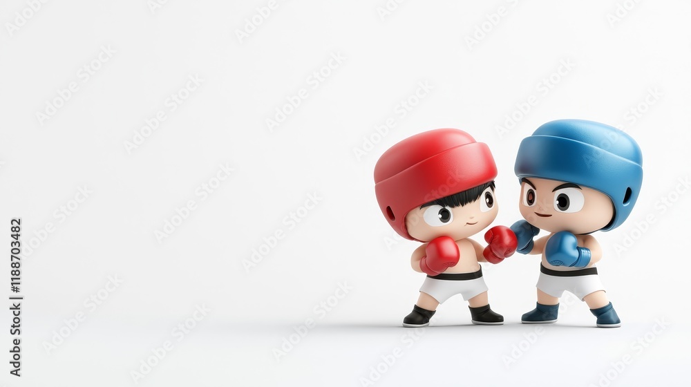 Two Cartoon Characters Engaged in a Playful Boxing Match, Highlighting Friendly Competition and Sportsmanship in a Fun, Colorful Style, Suitable for Various Creative Projects Two Cartoon Characters Engaged in a Playful Boxing Match, Highlighting Friendly Competition and Sportsmanship in a Fun, Colorful Style, Suitable for Various Creative Projects