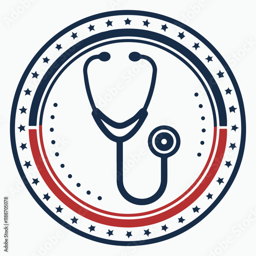 Blue Circle Stethoscope Icon for Healthcare and Medical Use