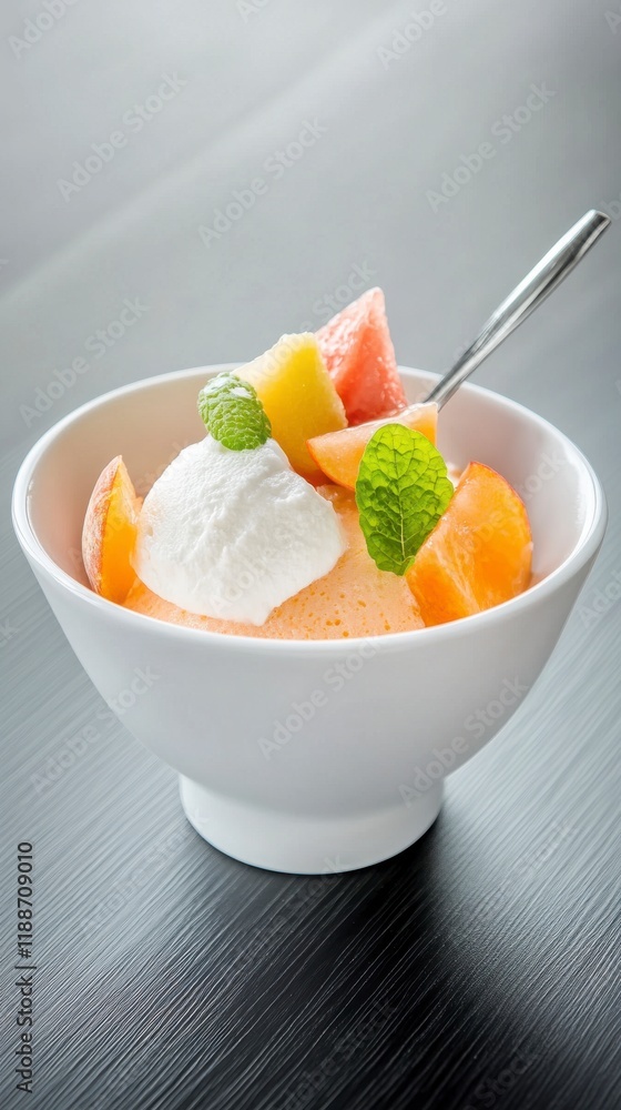 A Delectable Fruit Parfait with Whipped Cream: A Vibrant Summer Dessert A Delectable Fruit Parfait with Whipped Cream: A Vibrant Summer Dessert