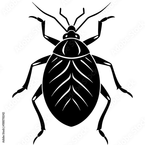 Bedbug silhouette vector illustration
