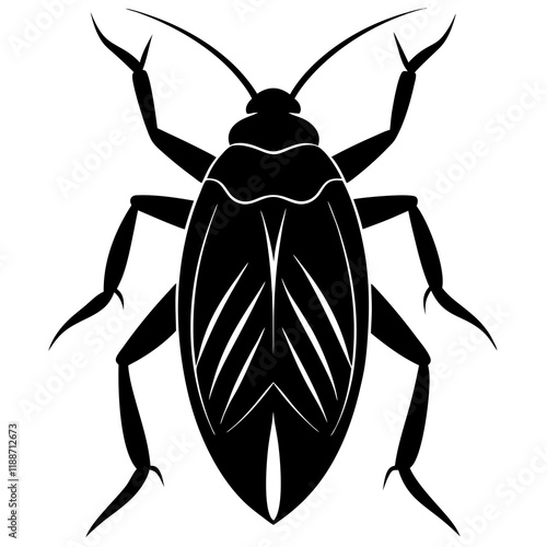 Giant water bug silhouette vector illustration