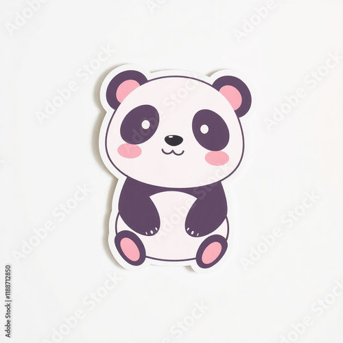 Adorable cartoon panda sticker. Perfect for kids' crafts, scrapbooking, or adding a touch of cuteness to your projects. photo