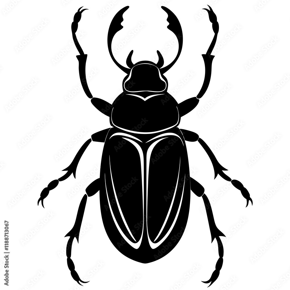 Goliath beetle silhouette vector illustration Goliath beetle silhouette vector illustration