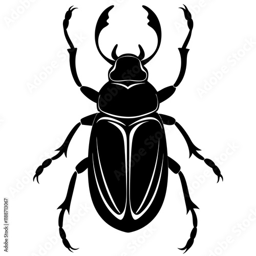 Goliath beetle silhouette vector illustration