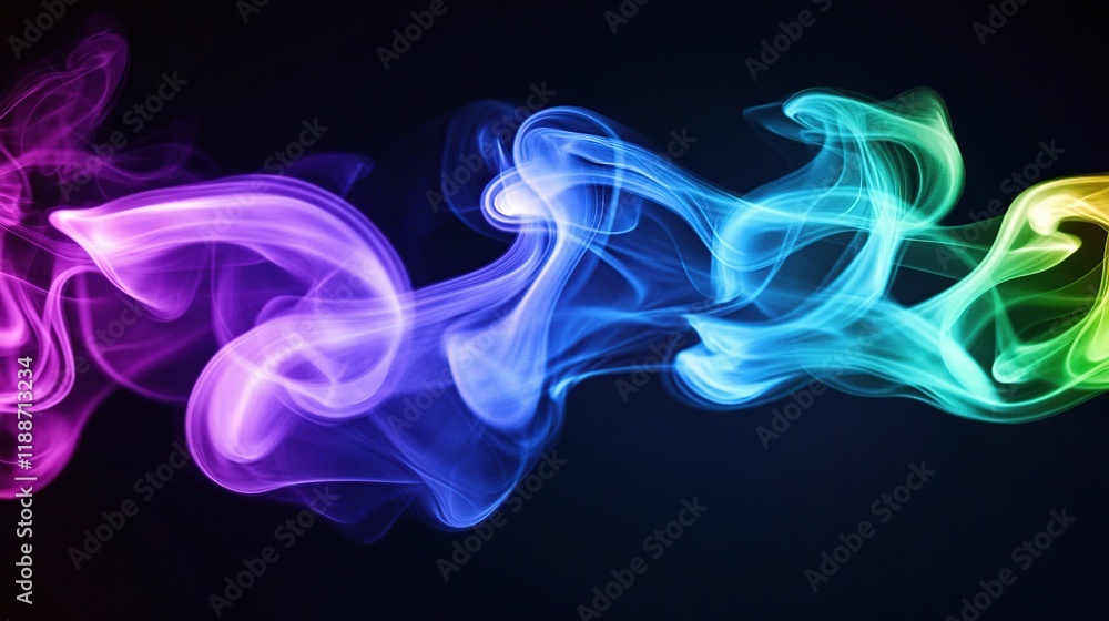 Abstract colorful smoke swirls on black background. (10) Abstract colorful smoke swirls on black background. (10)