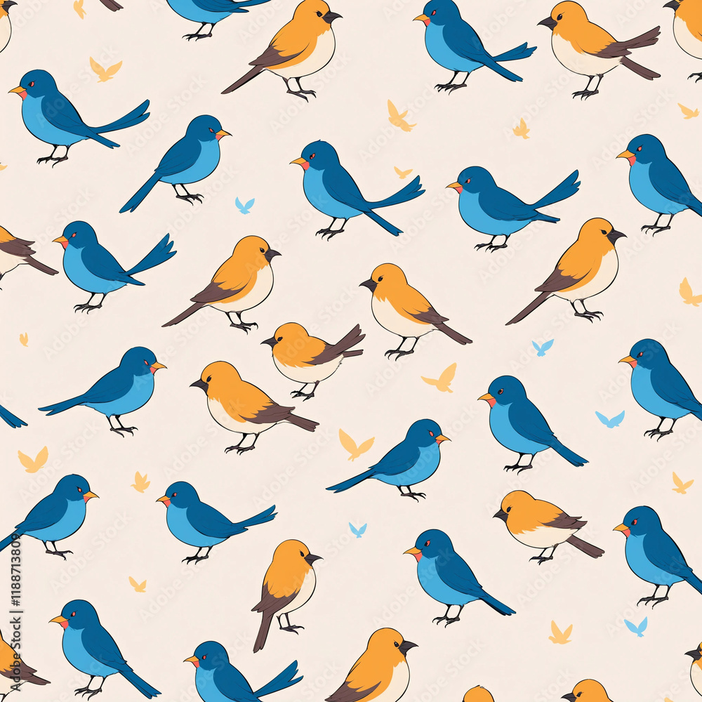 seamless pattern with birds seamless pattern with birds