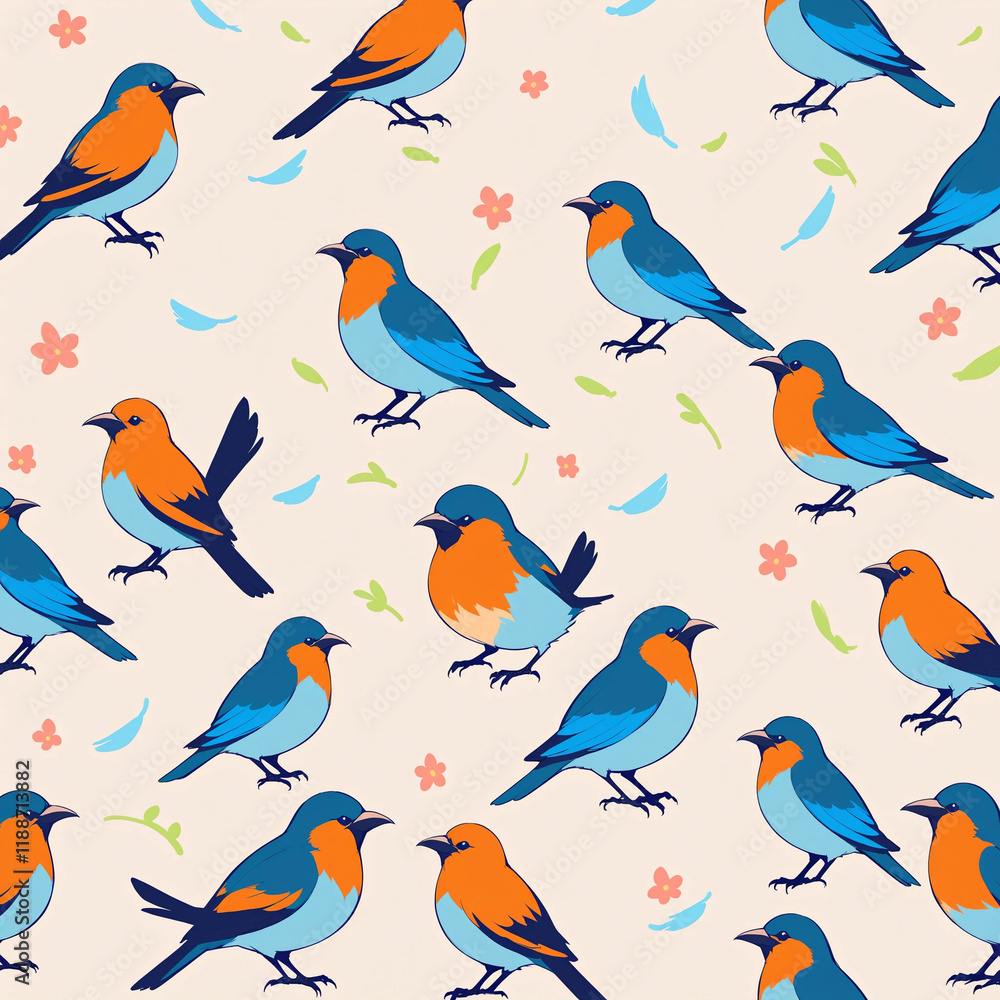 Fototapeta premium seamless pattern with birds