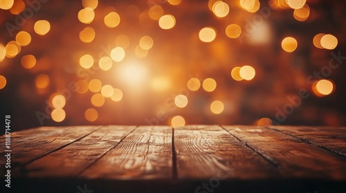 Romantic valentine's day background with soft heart-shaped bokeh lights and rustic wooden table surface for love-themed celebrations


 photo