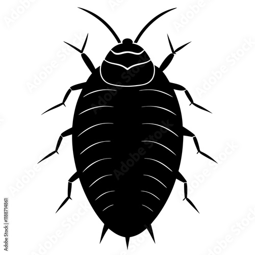 Mealybug silhouette vector illustration