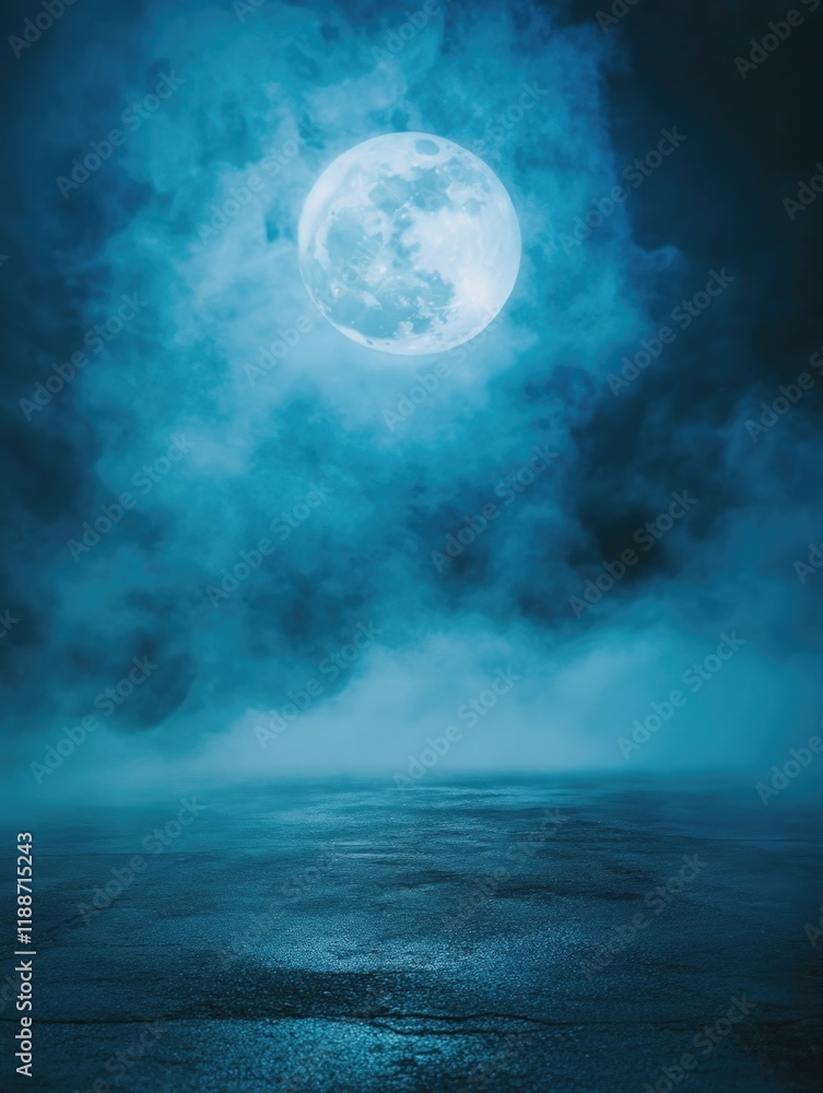Fototapeta premium Enchanting Nightscape with Full Moon