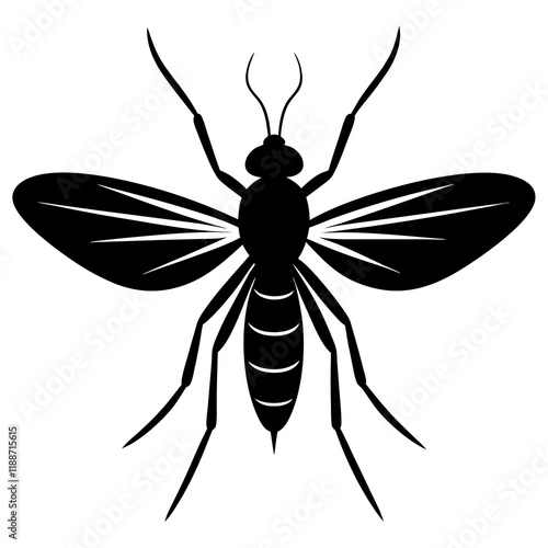 Sandfly silhouette vector illustration photo