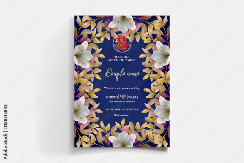 Obraz premium floral bridal shower invitation templates