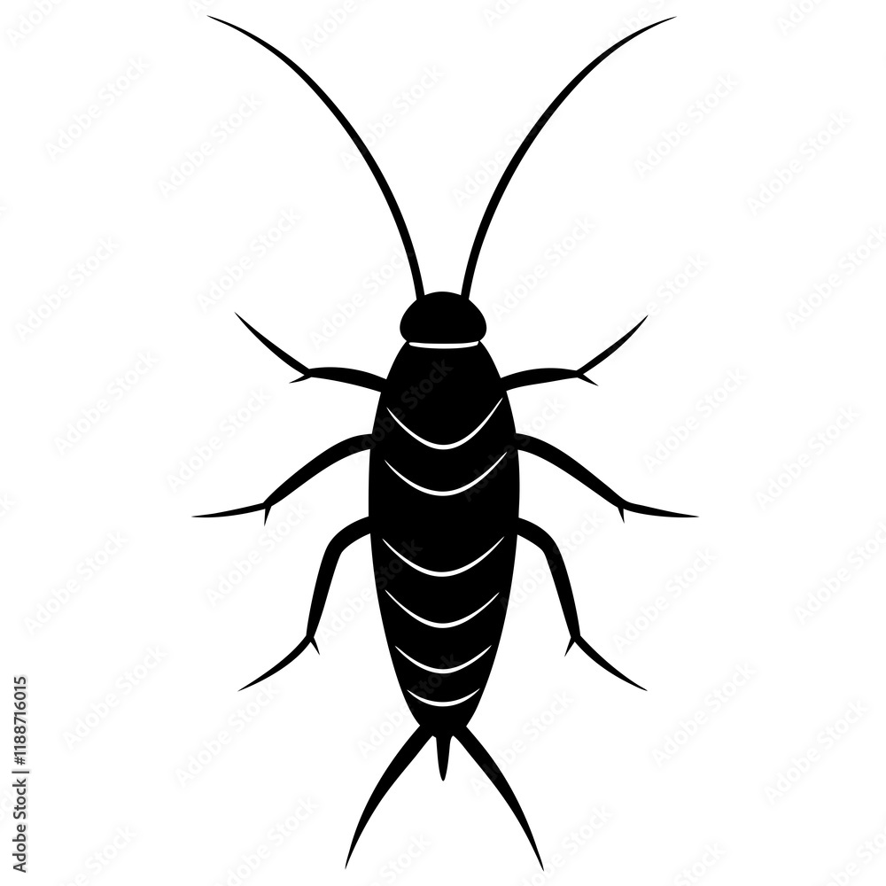 Silverfish silhouette vector illustration Silverfish silhouette vector illustration