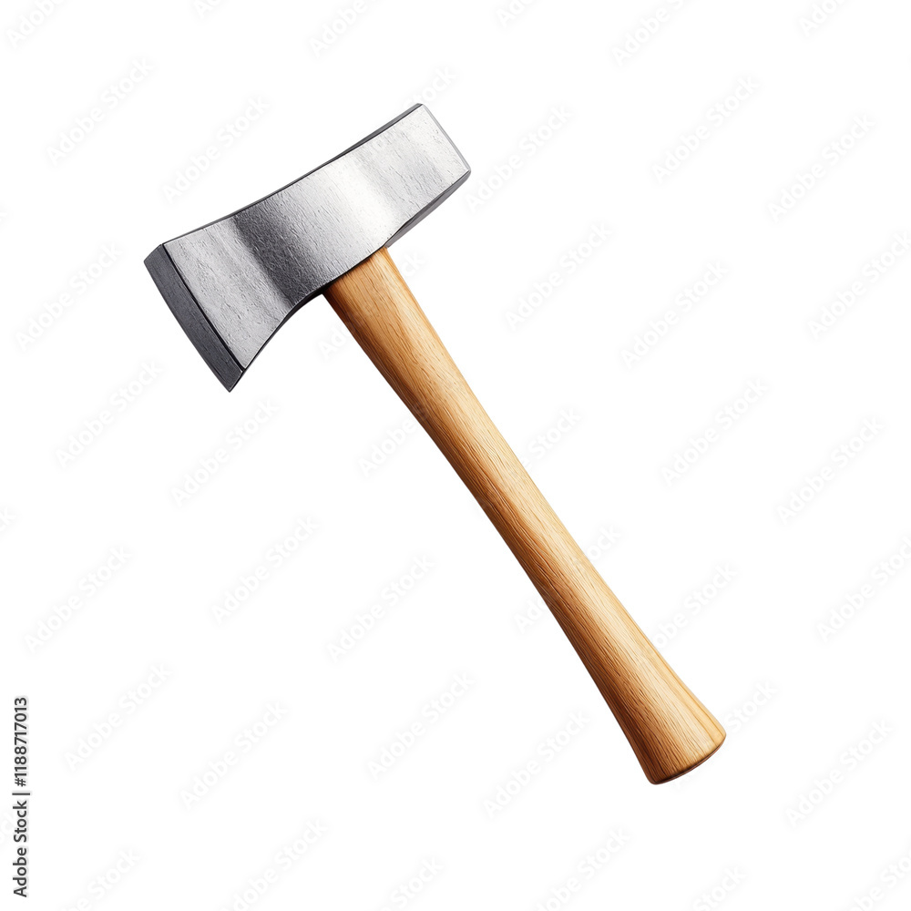Classic wooden-handled axe with a metallic blade Classic wooden-handled axe with a metallic blade