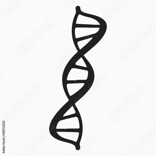 Illustration of DNA Black and white vector illustration