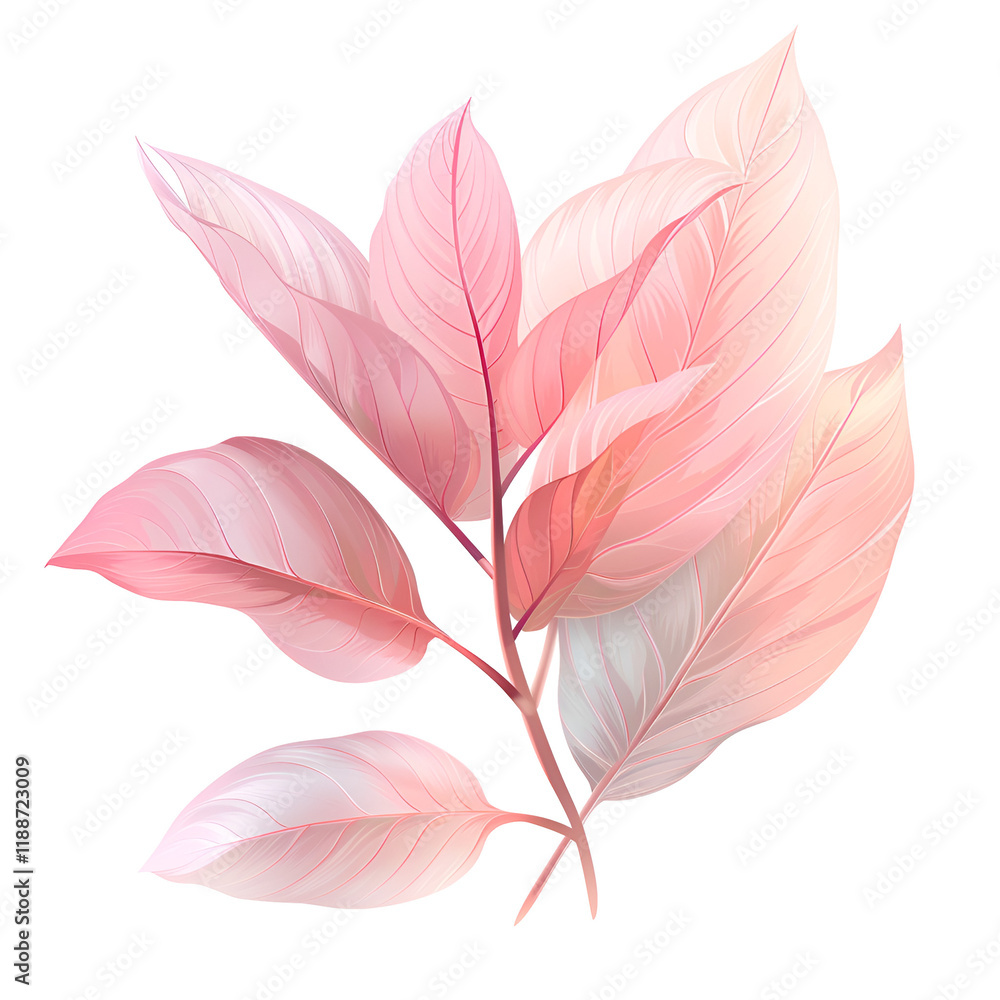 Fototapeta premium Pink Leaf Clipart Vector Illustration