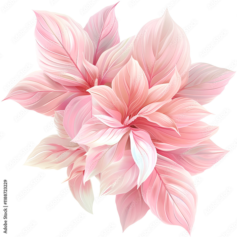 Fototapeta premium Pink Leaf Clipart Vector Illustration