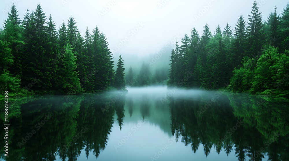 A forest with a lake in the middle A forest with a lake in the middle