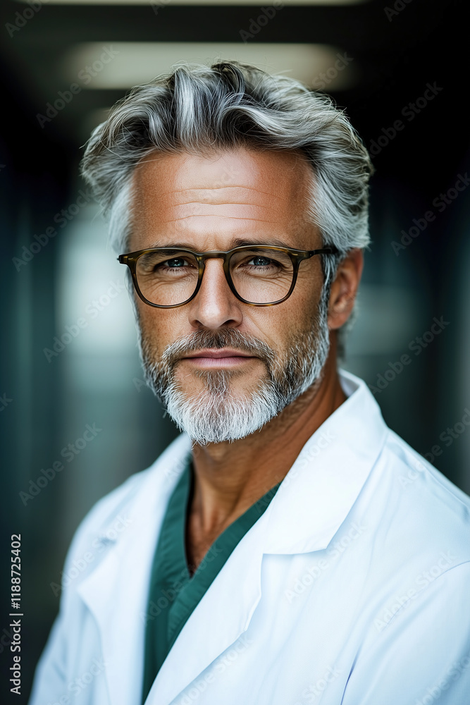 Senior doctor with a neatly groomed beard symbolizing exprience and trust
