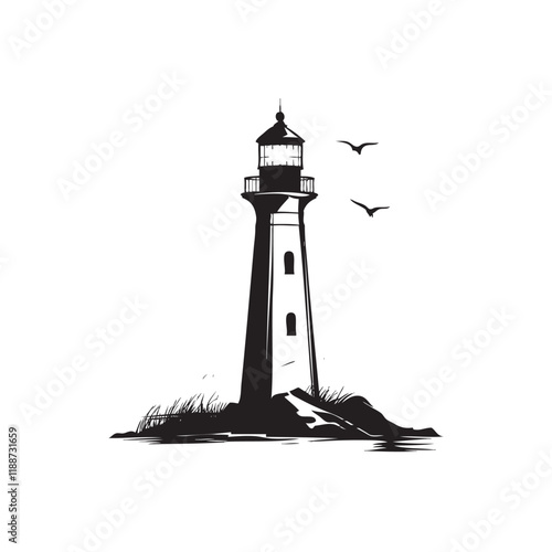 lighthouse on a white background