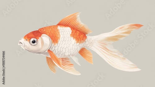 Colorful Goldfish Swimming Gracefully in Tranquil Water Background photo