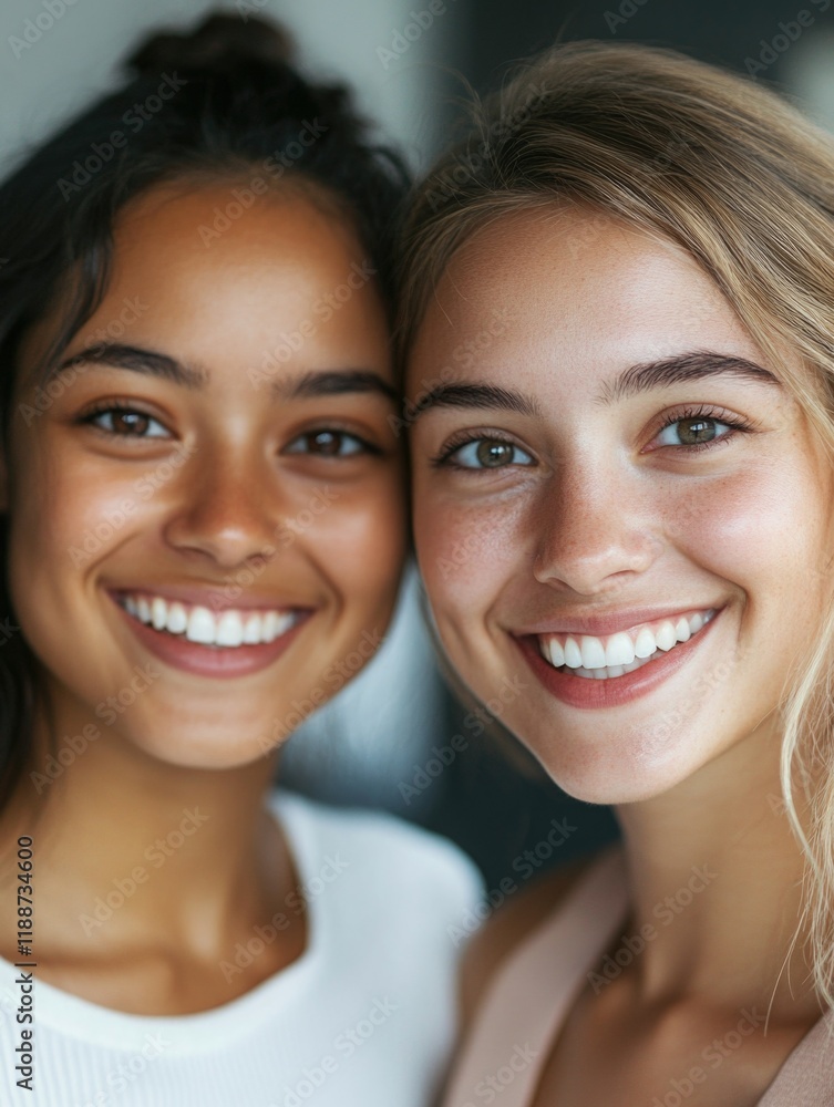 Smiling Sisters: Youthful, Joyful Bonding Smiling Sisters: Youthful, Joyful Bonding