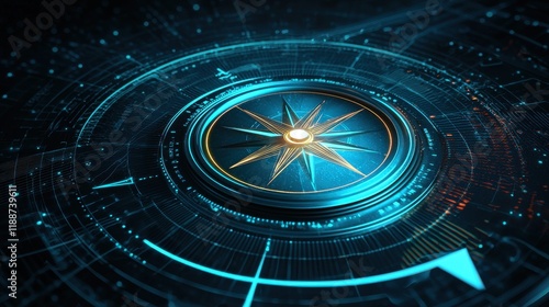 Wallpaper Mural Clean Compass Icon with Rays of Light Symbolizing Direction and Guidance in a Digital Style Torontodigital.ca