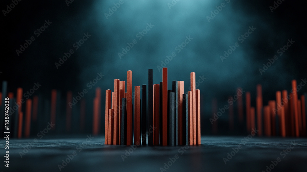 Visual representation of sound waves in an artistic setting