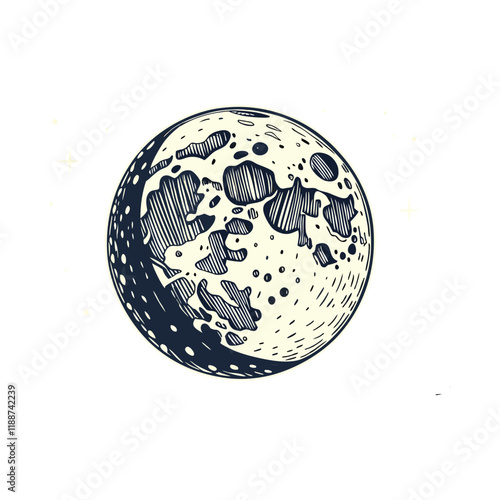 full moon isolated vector illustration