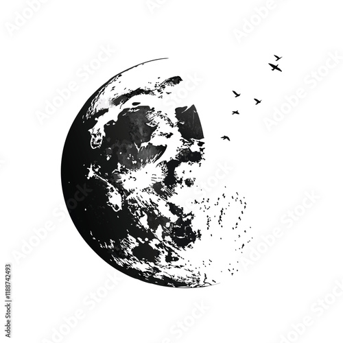 full moon isolated vector illustration