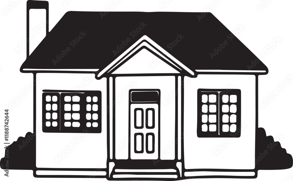 Black line art house icon vector design Black line art house icon vector design