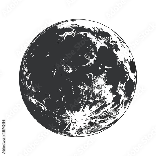 full moon isolated vector illustration