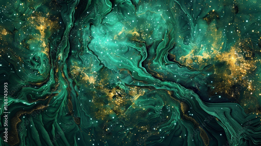 Obraz premium Emerald Nebula Wallpaper