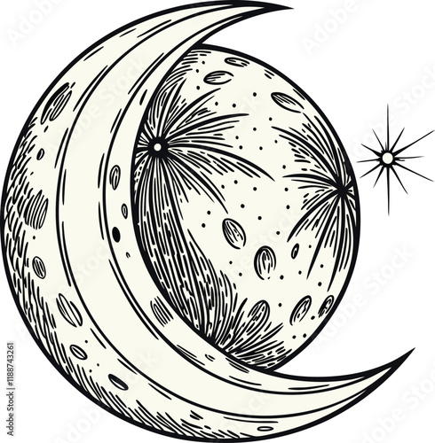 full moon isolated vector illustration