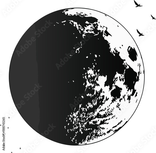 full moon isolated vector illustration