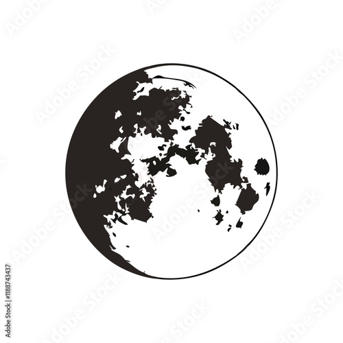 full moon isolated vector illustration