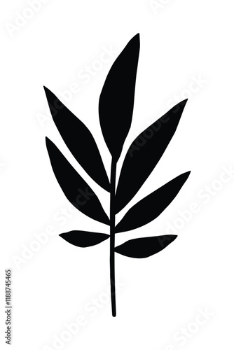 Tropical Leaf Clipart Vector Illustration