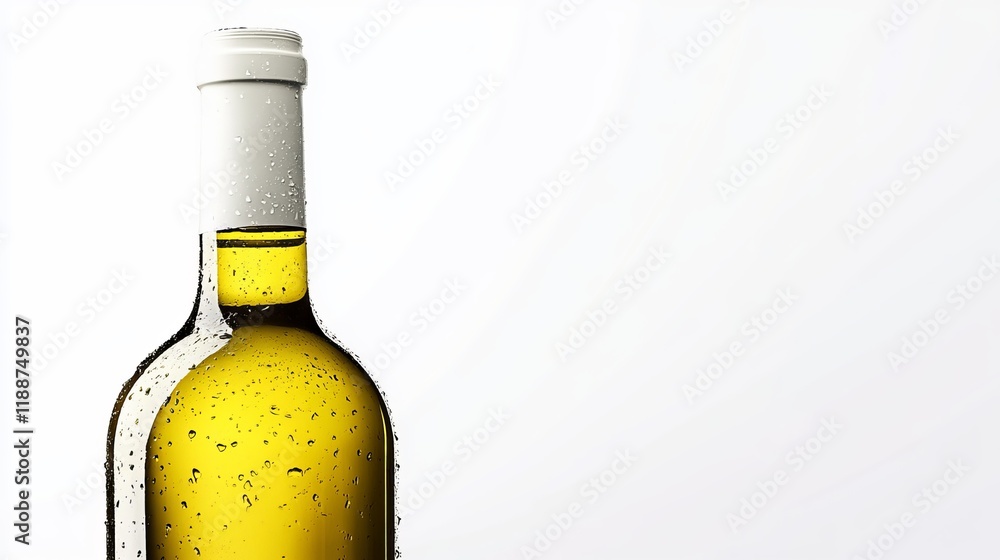 Elegant wine bottle on white background showcasing premium quality and sophisticated design elements Elegant wine bottle on white background showcasing premium quality and sophisticated design elements