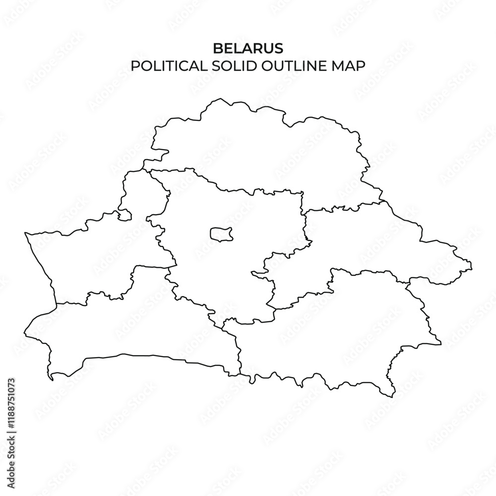 Detailed outline map of Belarus highlighting political divisions Detailed outline map of Belarus highlighting political divisions