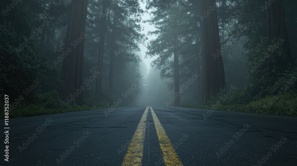 Fototapeta premium Picturesque Drive Through Redwood National Forest