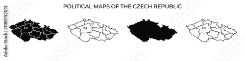 Maps showcasing political divisions of the Czech Republic over time
