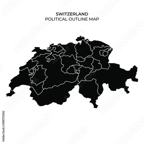 Outline map of Switzerland displaying political divisions