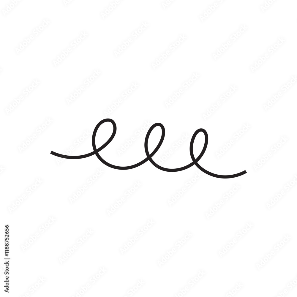 curly stroke isolated curly stroke isolated