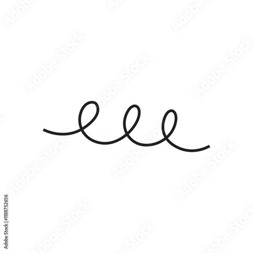 curly stroke isolated