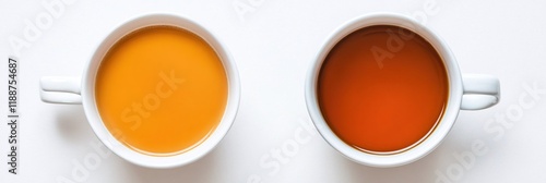 Two Cups of Tea Orange and Brown Shades Simple Background