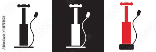 Bicycle pump set icon design. isolated on white and black background. vector illustration. EPS 10