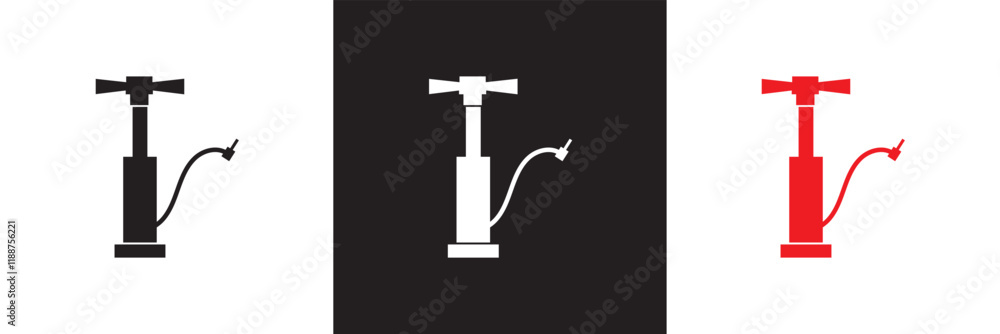 Bicycle pump set icon design. isolated on white and black background. vector illustration. EPS 10 Bicycle pump set icon design. isolated on white and black background. vector illustration. EPS 10